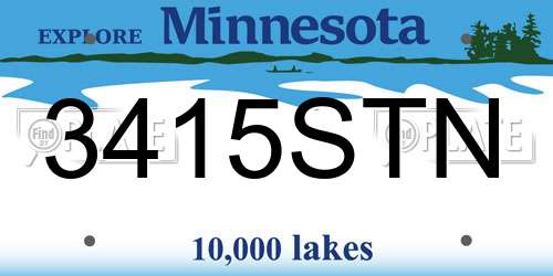 3415STN Minnesota License Plate