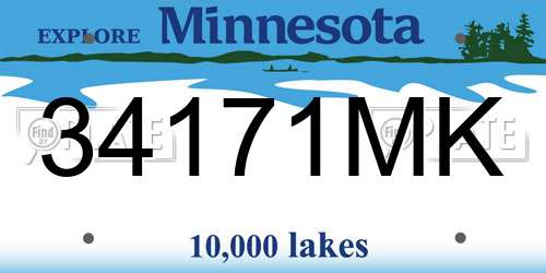 34171MK Minnesota License Plate