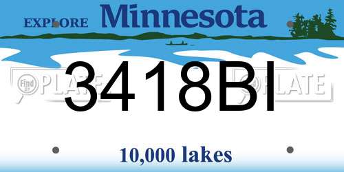 3418BI Minnesota License Plate