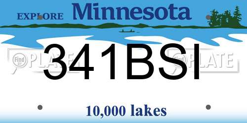341BSI Minnesota License Plate
