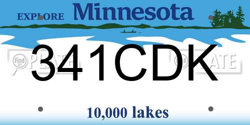 341CDK Minnesota License Plate