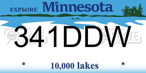 341DDW Minnesota License Plate