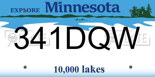 341DQW Minnesota License Plate