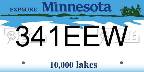 341EEW Minnesota License Plate