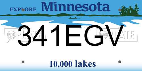 341EGV Minnesota License Plate