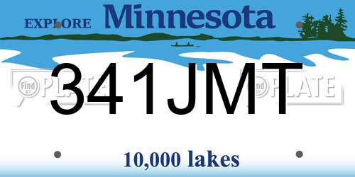 341JMT Minnesota License Plate