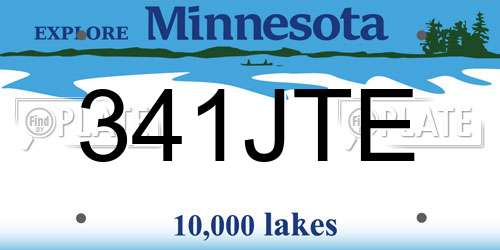 341JTE Minnesota License Plate