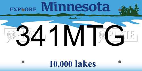 341MTG Minnesota License Plate