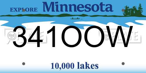 341OOW Minnesota License Plate