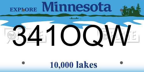 341OQW Minnesota License Plate