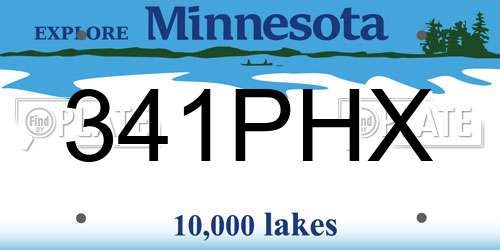 341PHX Minnesota License Plate