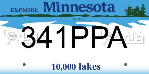 341PPA Minnesota License Plate