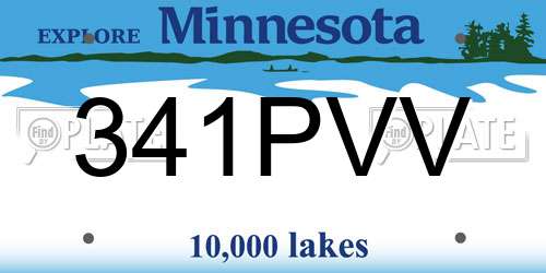 341PVV Minnesota License Plate