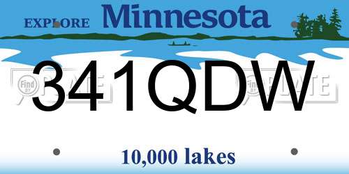 341QDW Minnesota License Plate