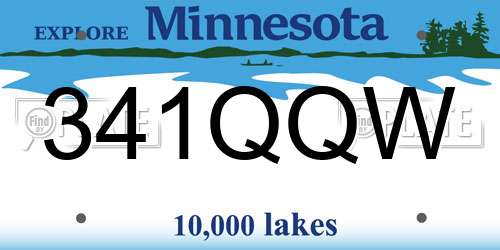341QQW Minnesota License Plate