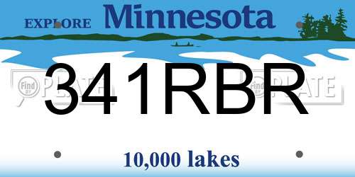341RBR Minnesota License Plate