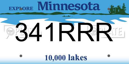 341RRR Minnesota License Plate