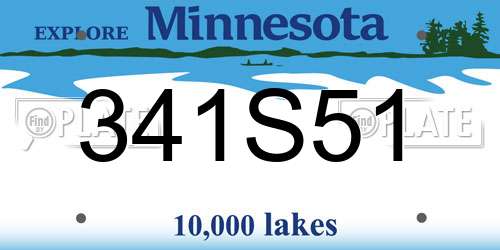 341S51 Minnesota License Plate