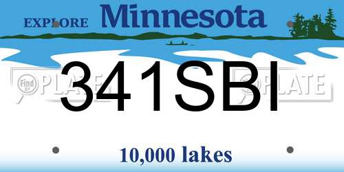 341SBI Minnesota License Plate