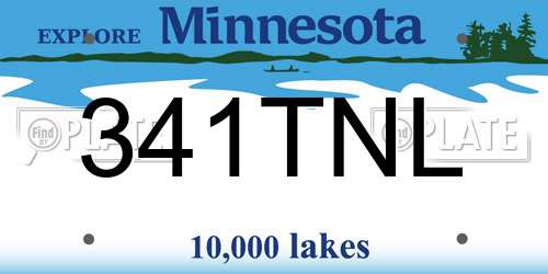 341TNL Minnesota License Plate