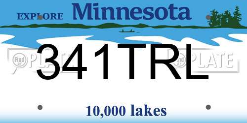 341TRL Minnesota License Plate