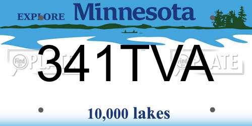 341TVA Minnesota License Plate