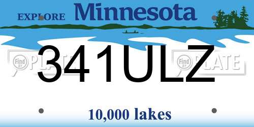 341ULZ Minnesota License Plate