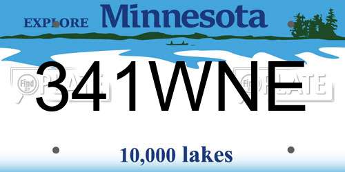 341WNE Minnesota License Plate