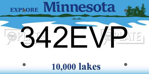 342EVP Minnesota License Plate