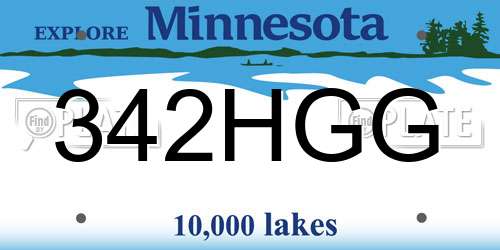 342HGG Minnesota License Plate
