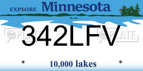 342LFV Minnesota License Plate