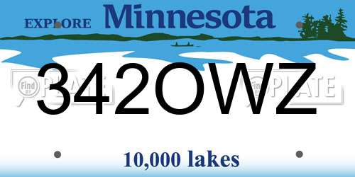 342OWZ Minnesota License Plate
