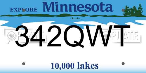 342QWT Minnesota License Plate