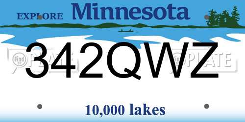 342QWZ Minnesota License Plate