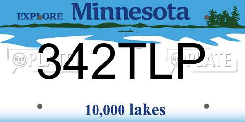342TLP Minnesota License Plate