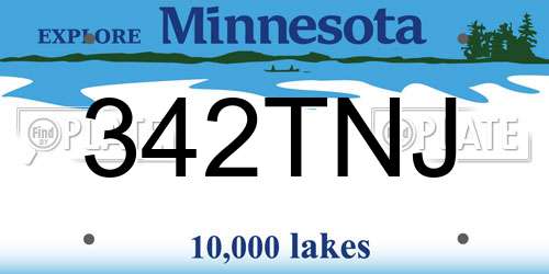342TNJ Minnesota License Plate