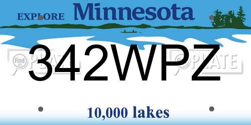 342WPZ Minnesota License Plate