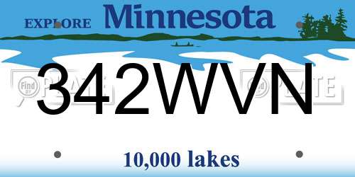 342WVN Minnesota License Plate