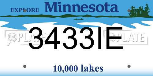 3433IE Minnesota License Plate