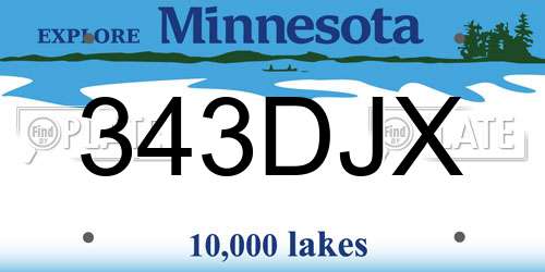 343DJX Minnesota License Plate