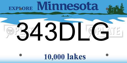 343DLG Minnesota License Plate