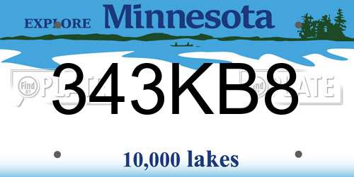 343KB8 Minnesota License Plate