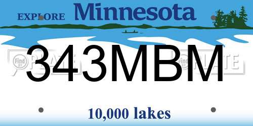 343MBM Minnesota License Plate