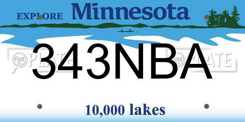 343NBA Minnesota License Plate