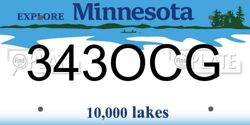 343OCG Minnesota License Plate