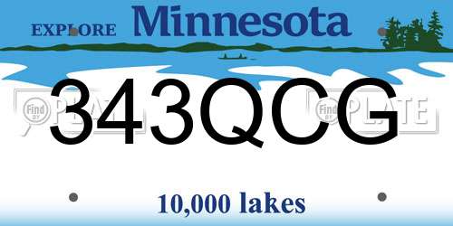 343QCG Minnesota License Plate
