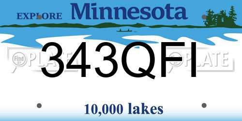 343QFI Minnesota License Plate