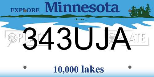 343UJA Minnesota License Plate
