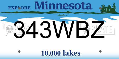 343WBZ Minnesota License Plate