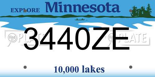 3440ZE Minnesota License Plate